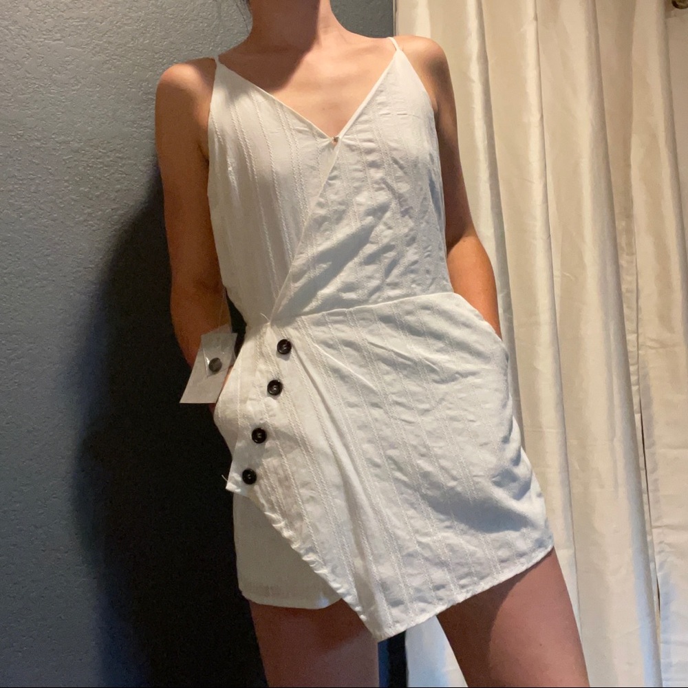 J for Justify Wrap-Front Romper w/ Buttons